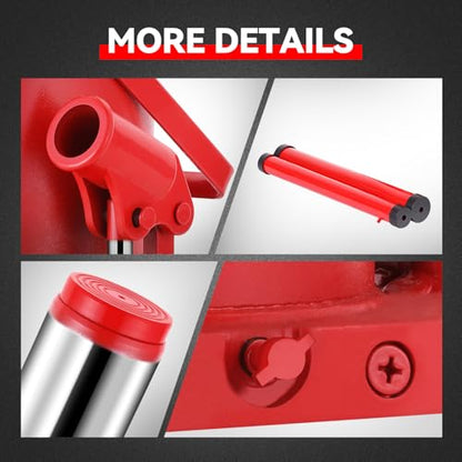 Auto Dynasty 50 Ton Hydraulic Bottle Jack, Automotive Welded Bottle Jack for Car, Pickup Truck, RV, Auto Repair, 10" to 16.5" Lifting Range (Red) - color: Red, size: 50 Ton