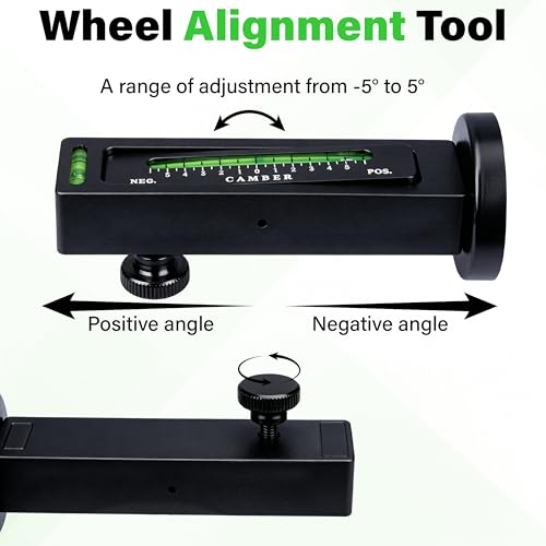 Wheel Alignment Tool, Universal Camber Alignment Tool, Adjustable Magnetic Gauge Tools, Alignments Tools Automotive, Caster Camber Gauge, Tire Repair Accessories for Most Cars Trucks RVs (Black) - color: Black