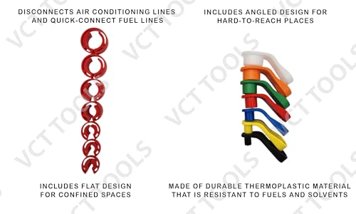 VCT 14pc Master Fuel and Air Conditioning Line Disconnect Tool Set, 1/4, 5/16, 3/8, 1/2, 5/8, 3/4, 7/8 inch
