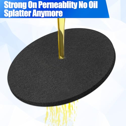 6 Pack Oil Drain Splash Pad 15 inch Round Drain Pan, Black | Splash Pad for Oil Car Changing Oil Transmission Drains Pan Oil Change Pans Oil Mat for Automotive Repair and Technicians