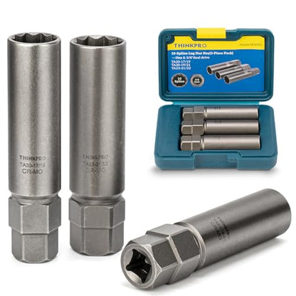 10 Spline Lug Nut Socket Compatible with Bimecc 10 Point Socket | Dual Drive 10 Spline Lug Nut Key,Replacement for Ta20 17/19,TA20-19/21 TA23-21/22 Wheel Lock Nuts - color: 3 Pipces