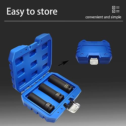 3PCS Twist Lug Nut Socket Set, 1/2" Drive Bolt Nut Extractor Tool | Metric, 17mm, 19mm, 21mm Socket, Damaged Nut Lock Remover, Rusted, Stripped, Screws, Stuck Locking Nut Removal - color: 3pcs Wheel Lug Nut Extractor 1/2 Inch Drive
