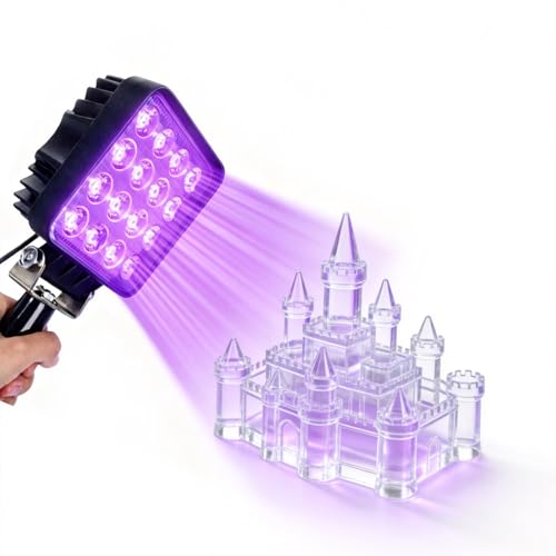 Handheld 300W UV Curing lamp Handle UV lamp, Glue Plate lamp Flaw Detection lamp for Curing Photosensitive Resin lamp 365nm/395nm/405nm UV Light for Curing (32W 395nm)