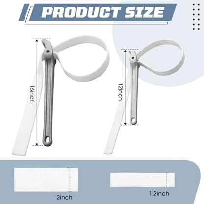 2 Pcs Adjustable Aluminum Oil Filter Strap Wrench Set,12 & 16-inch Pipe Wrench with Nylon Strap for Replacing Oil Filter Removal Tool for Tight Spaces,PVC Junctions