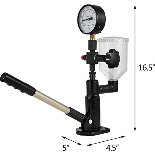 Vevor 400Bar 6000PSI Diesel Fuel Injector Tester Diesel Injector Nozzle Tester with Dual Scale Gauge to Adjust Injector Nozzle Pressure and Testing Diesel Injector Nozzle Pop Pressure Tester