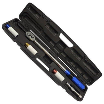 5 PCS 1/2 Inch Drive Click Torque Wrench, 20-210 Nm Dual-Direction Adjustable 72 Tooth Torque Wrench with 17, 19, 21mm Sockets for Car Engine Repair Suspension System Tire Bolt Tightening