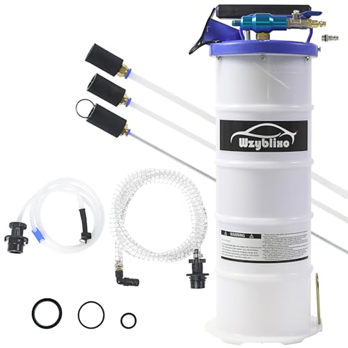 Pneumatic/Manual Fluid Extractor, 1.72 Gallon (6.5L) Oil Extractor Pump with Extended Oil Suction Hose and A Brake Bleeding Hose for Automotive Fluids Vacuum Evacuation