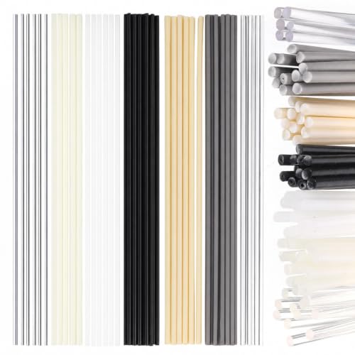 78 Pcs Plastic Welding Rods 1/8 Inch / 3mm Diameter Round Sticks PU PP ABS PE TPO PA PC 7 Types of Plastic Welding Rods Kit for Car Bumpers Daily Repair (7.87 Inch Long)