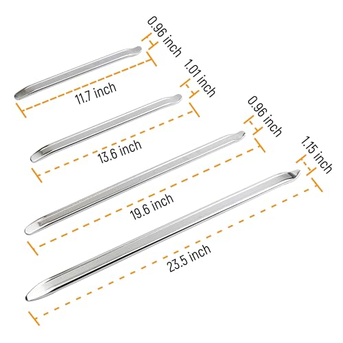 12 14 20 24 Inch 4-Piece Tire Lever Set Tire Iron Spoon Tire Changing Tool with Roll-up Bag for Car Vehicle Bike Motorcycle Tire Changing