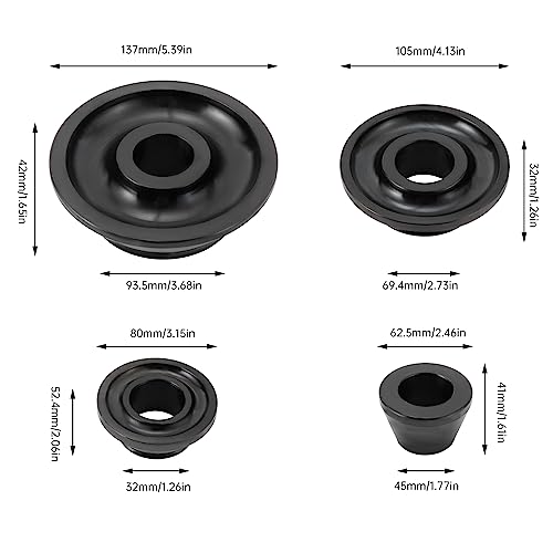 4PCS Universal Wheel Balancer Standard Taper Cones Kit Wheel Balancer Cone Set for 36mm Shaft,Steel Tire Balancer Adapter Cone Set for Car SUV Truck with Hub Bore 1.77"-5.39" Black (36mm) - size: 36mm