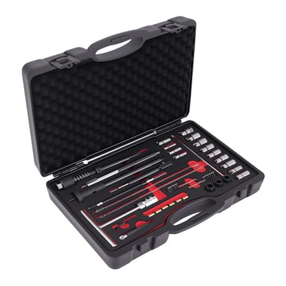 maXpeedingrods 35Pcs Diesel Injector Seat Cleaning Reamer Kit, Universal Diesel Injector Seat Cutter & Puller Tool, Complete Diesel Injector Service Kit for Common Rail Injector Seat Repair & Removal