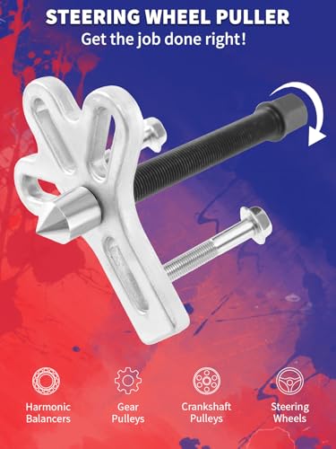 Harmonic Balancer Puller 46pcs Steering Wheel Puller Flywheel Remover Crankshaft Pulley Removal Steering Wheel Pulling Set