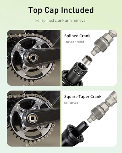 Pawfly Upgraded Bicycle Crank Puller Set, Bike Repair Kit for Square Taper Shimano & ISIS Splined Crank Arm - style: Crank Puller Set（bb Socket Not Included）