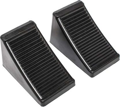 MaxxHaul 50011 Heavy-Duty Rubber Wheel Chocks with Eyebolt, Anti-Slip Design for Trailers, RVs, and Trucks (6.5" x 3.75" x 4") - 2 Pack - size: MaxxHaul 50011- 6-1/2" x 3-3/4" x 4"