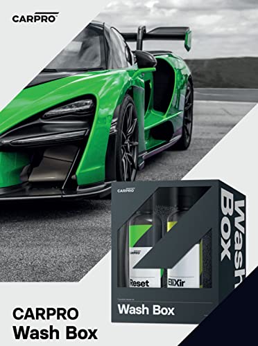 CARPRO Wash Box - 5 Products: Elixir, Reset, Microfiber Mitt, DHydrate Drying Towel & 2 Face No Lint Towel - Everything to Clean Your Car All Season Long, 16 Treatments