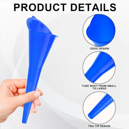 Long-Neck Oil Funnel for Automotive – Multi-Function Plastic Funnel for Oil, Gas & Lubricants – Universal Car Accessory (Blue (2-Pack)) - color: Blue (2-Pack)