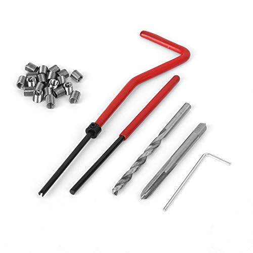 Ejoyous 25Pcs M4 Metric Thread Repair Insert Kit Auto Helicoil Restoring | Restore Damaged Thread, with Transparent Plastic Box, for Processing Machinery Automotive Thread Repair