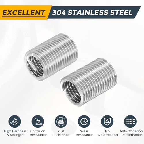 HARFINGTON 20pcs Wire Thread Repair Inserts M14 x 2 x 2.5D (35mm) Metric 304H Stainless Steel Helical Coiled Wire Screw Threaded Sleeve Sheath for Automotive Repairs - size: M14 x 2 x 2.5D
