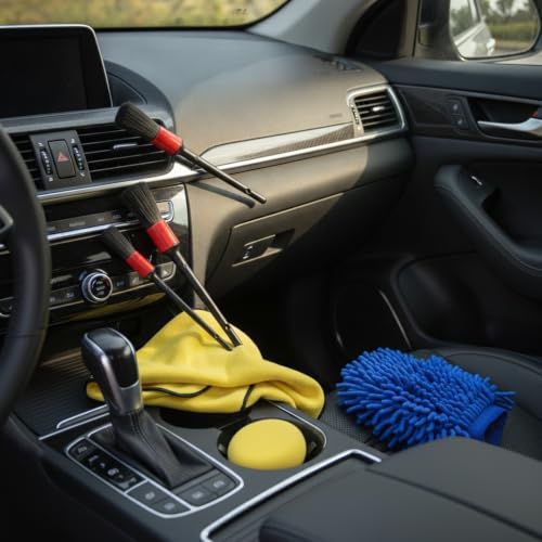 Interior Vents & Wheel Spoke Cleaning Kit, Car Detailing Brush Set with PP Plastic Tools for Dashboard and Exterior Crevices - size: 9.84 x 5.91 x 2.36 in