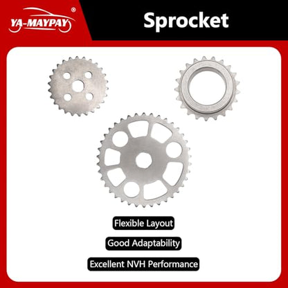 Engine Timing Chain Kit Oil Pump Guide Chain Gear for N51 N52 N53 N54 N55 528 530 X1 X3 X5 X6 E90 E91 E92 E60 3.0 2.5 Replace OE 11317523884, 11417516128, 11417519870, 11417552899