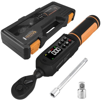 Uharbour Digital Torque Wrench 1/4 Drive, 1.1-22.1 Ft-lbs/1.5-30Nm Range, Electric Torque Wrench with Dual Direction Ratchet, ±1% Accuracy with Vibration, Buzzer and LED Alert - size: 1/4" Drive 1.1-22.1 Ft-lbs