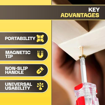 2Pcs Stubby Mini Screwdriver Set - One Flat Head Screwdriver and One Phillips Head with Magnetic Slotted Tips - Pocket Size for Sewing Machine, Eyeglasses, Outlet Covers, Electronics and Tight Spaces - style: 2Pcs Magnetic Screwdrivers