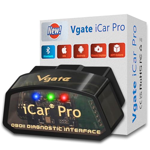 Vgate iCar Pro Bluetooth 4.0 OBD2 Code Reader OBDII Fault Diagnostic Tool Compatible Car Adapter Check Engine Light for iOS, iPhone, Android and Windows
