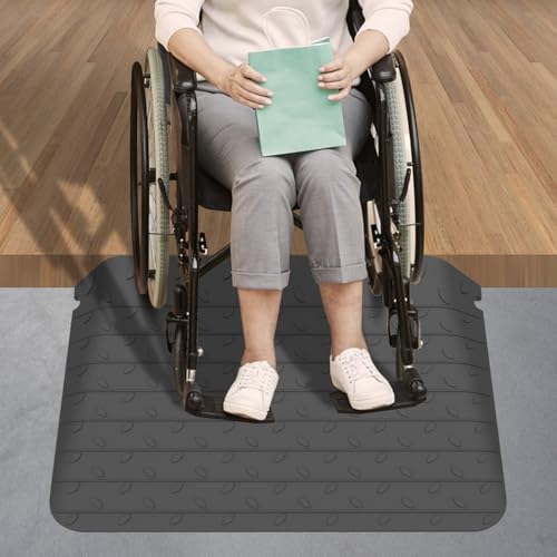 Heavy-Duty Rubber Threshold Ramps with Non-Slip Surface, 1" - 4" Rise Curb Ramps for Wheelchair Scooter Car Entrance Doorway, Loading Ramps Rated 20000Lbs Load Capacity (4" Rise) - size: 4" Rise