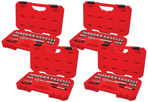 CRAFTSMAN Mechanics Tool Set, 33 Piece, 3/8 Inch Drive SAE/Metric (CMMT12113) (Pack of 4) - size: 3/8-Inch (Pack of 4), style: 33-Piece Set