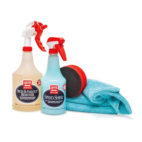 Griot's Garage Car Surface Cleaning Kit, Includes Iron and Fallout Remover, Brilliant Finish Synthetic Detailing Clay Pad, Speed Shine Auto Detailer, 3 PFM Edgeless Detailing Towels, 11699
