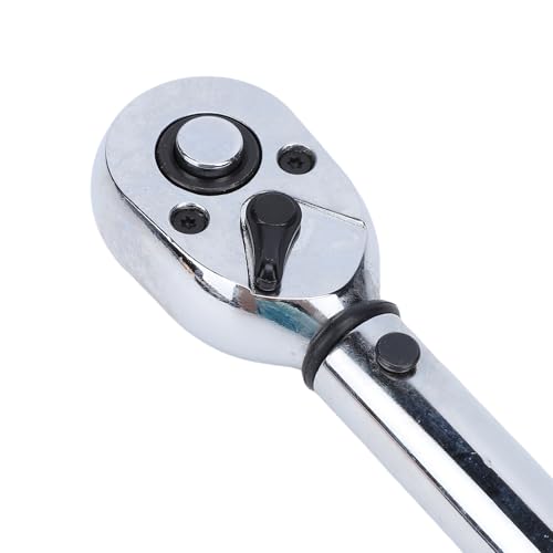 Torque Wrench, Cr V 3 8in Drive Torsion Wrench, 5 to 60Nm 72 Tooth Bidirectional Adjustable Click Design for Bike Motorcycle Car Maintenance and Installation