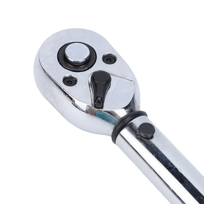 Torque Wrench, Cr V 3 8in Drive Torsion Wrench, 5 to 60Nm 72 Tooth Bidirectional Adjustable Click Design for Bike Motorcycle Car Maintenance and Installation