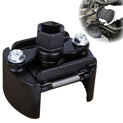 Adjustable Oil Filter Wrench, Universal 2-3/8 to 3-1/8 inch 60-80mm Oil Filter Removal Tool with Auto-Clamp Spring, 1/2'' Drive Cap Style Oils Filters Remover, Fits Small Medium-sized