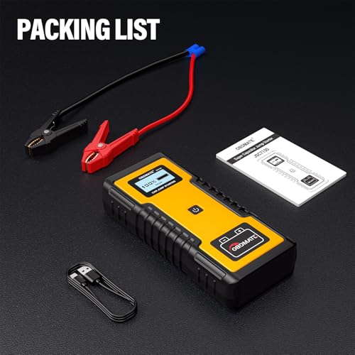 Car Jump Starter 800A for 12V Gas Diesel Engines Non-li Battery | Made of Super Capacitor; Non-li Battery Jump Starter; 12V Portable Jump Starter for Car Battery, Yellow