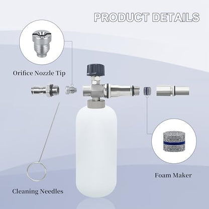 1.1 mm Foam Cannon Orifice Mesh Kit - 3000PSI Filter & Meshes (Two Suits) for Thread Nozzle