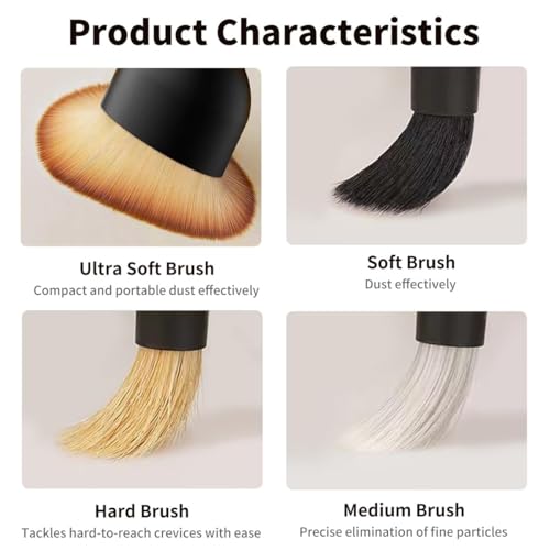 QioTceen Car Detailing Brush Set - 4-Piece Kit for Interior & Exterior Cleaning - Premium Car Wash Brush for Professional Results ﻿car Duster Interior