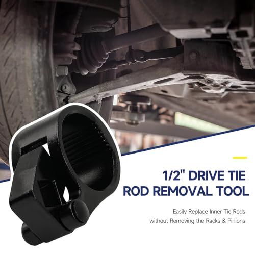 Inner Tie Rod Removal Tool Kit for Most Vehicles Inner Tie Rod | Universal 3/8'' Inner Tie Rod U-Wrench Tool and 27-44mm Tie Rod End Hex Wrench Tool with 1/2" Drive