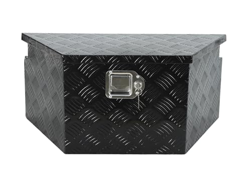 Aluminum Trailer Tongue Box with Lock and Keys, 26" x 11.8" x 12" | Durable Trailer Storage Tool Box for Pickup Truck Bed, RV Trailer, gas struts for effortless lid opening, weather resitant - color: Black, size: 26" x 11.8" x 12" - Smooth