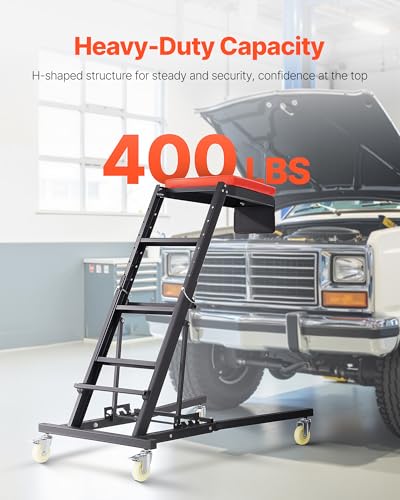 VEVOR Automotive Topside Creeper, 400 LBS Capacity High Creeper with 48" to 76" Adjustable Height, 4 Swivel Caster Wheels, Heavy Duty Automotive Engine Creeper, Ideal for Auto Repair and Maintenance - size: 48-76 inch, style: H