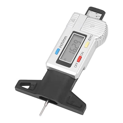 Alomejor Tire Tread Depth Gauge, Digital ABS Tool, Precision Reader for Tire Wear Measurement 0-25.4mm, Ideal for Cars Trucks Motorcycles