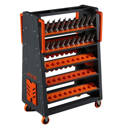 Mobile CNC Tool Storage Cart, CNC Tool Holder Transfer Cart Suitable for Warehouses, CNC Tool Keeper Rolling Cart with Wheels for CNC Machinists Workers - size: CAT/BT40-100CAP