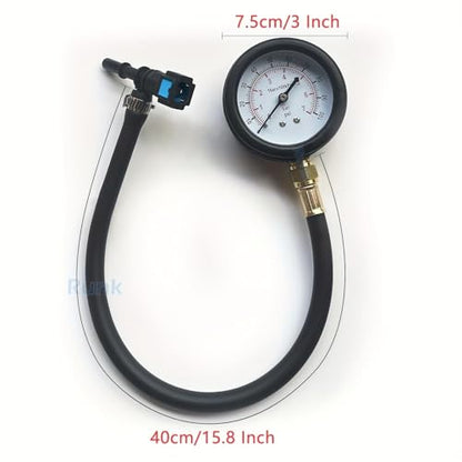 Fuel Pressure Gauge Tester Kit with Quick Connected Hose, 0-100 PSI Fuel Pressure Tester Tool with 6.30 7.89 9.49 Fuel Line Fittings