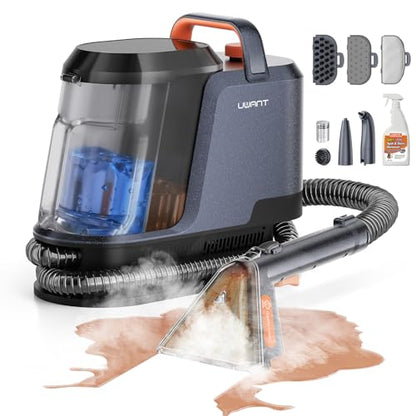 Uwant Carpet Cleaner Machine with Steam&Hot&Cold Water Models 18Kpa Powerful Suction Upholstery Cleaner Machine with Pet Pro Cleaner for Pets, Carpet Steam Cleaner Set of 1 - color: Blue-Margaret
