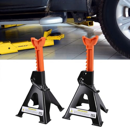 Jack Stands 3 Ton, 2PCS 6,600 LBs Load Capacity Heavy Duty Steel Car Lifting Stand 11.2 to 16.8 inch Adjustable Height Stable Support for Small SUV Pickup Truck