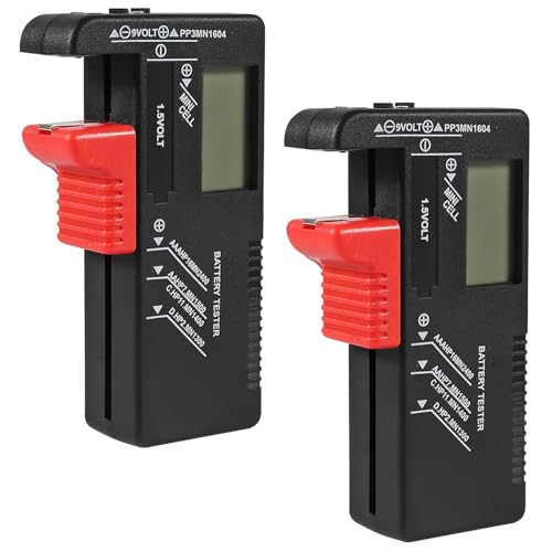 2Pcs Universal Digital Battery Tester Household AAA AA C D 9V 1.5V Button Cell Checker Battery Voltage Meter with LCD Display - color: 2pcs BT-168D
