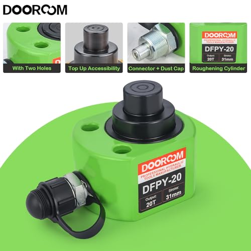20T 1.2" Stroke Hydraulic Cylinder Portable Low Profile Jack Sets Multi-Acting Porta Power Ram Jack Kits Lifting Cylinder