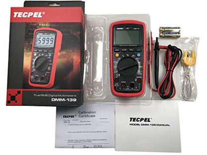 TECPEL DMM-139 Digital Pocket Handheld Multimeter True RMS VFC Measurement