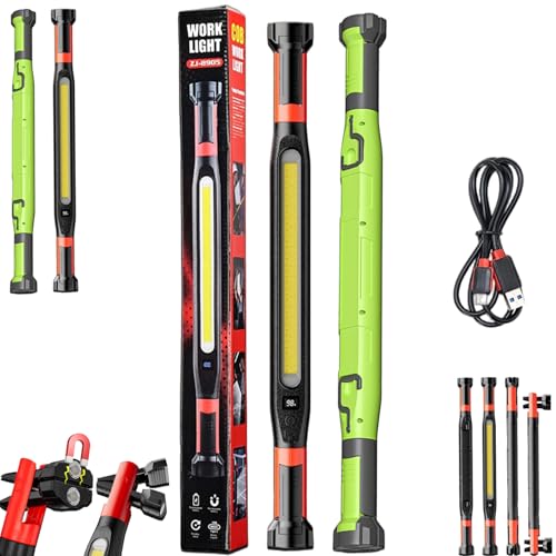 2026 New Magnetic Work Light, 3000 LM Magnetic Under Hood Work Light, Rechargeable Underhood Lights, Magnetic LED Lights Bar, for Mechanic/Car Repairing/Garage (Mix,2PCS) - color: MIX, size: 2PCS