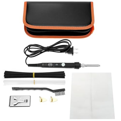 QWORK Plastic Welding Kit for Surface Repair - 80W, 110V, Adjustable Temperature 200-480℃ with Complete Accessories Set, Welder Tool