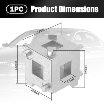 Cube Brake Caliper Compression Tool Driven by 3/8" Tool,6-face Car Rear Brake Caliper Tools for Returning Brakes Pistons,Sturdy Disc Brakes Calipers Piston Compressor Tools